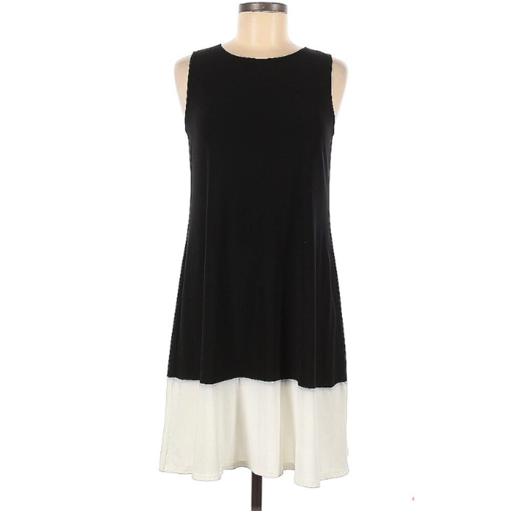 Nik and Nash Black and White Colorblock Sleeveless Dress, Sz XL